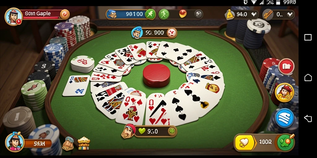 Screenshot tampilan gameplay Gaple yang menegangkan.