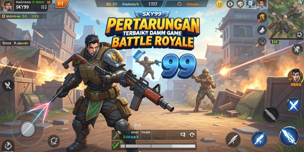 Screenshot SKY99 menampilkan aksi seru dari pertempuran Battle Royale.