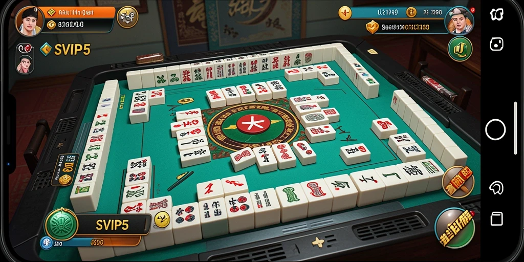 Screenshot gameplay SVIP5 menampilkan momen seru permainan Mahjong.